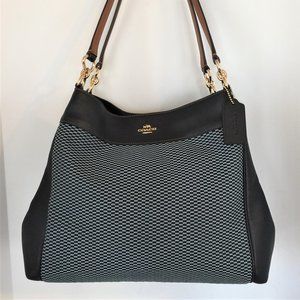 Coach Blue/Navy Check Lexy Legacy Purse Hobo
